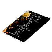 Magnet Flexible Mariage élégant Invitations florales noir et or (Côté Gauche)