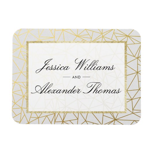 Magnet Flexible Mariage élégant or et blanc (Horizontal)