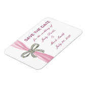 Magnet Flexible Mariage en Bow Diamond Rose Enregistrer La Date Ma (Côté Gauche)