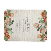 Magnet Flexible Mariage en brique blanche florale Enregistrer la d (Horizontal)
