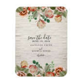 Magnet Flexible Mariage en brique blanche florale Enregistrer la d (Vertical)