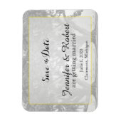 Magnet Flexible Mariage en chêne gris-Jaune Mossy Sauvez la date (Vertical)
