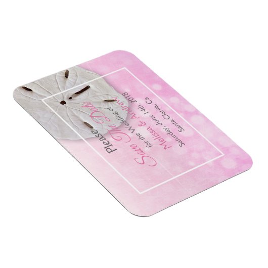 Magnet Flexible Mariage en Dollar de Sable Rose Enregistrer la dat (Côté Droit)