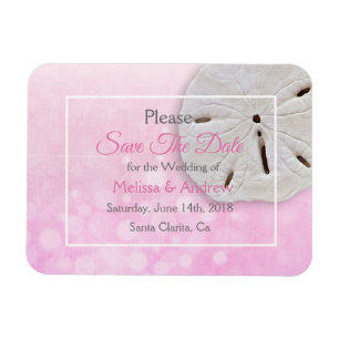 Magnet Flexible Mariage en Dollar de Sable Rose Enregistrer la dat