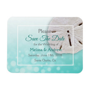Magnet Flexible Mariage en dollars de sable turquoise Enregistrer