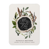 Magnet Flexible Mariage en tranches de bois rustique enregistrer l (Vertical)