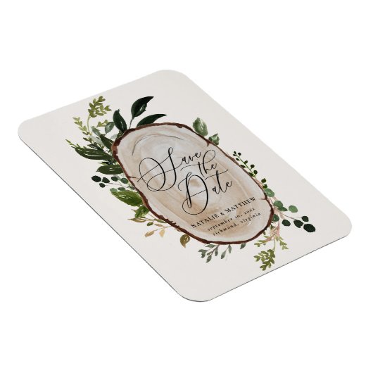 Magnet Flexible Mariage en tranches de bois rustique enregistrer l (Côté Droit)