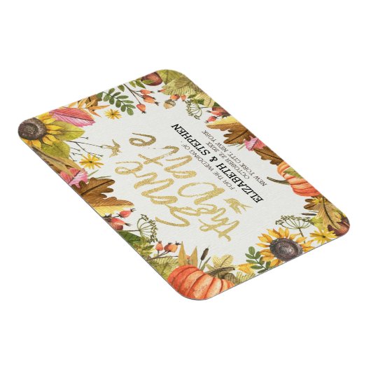 Magnet Flexible Mariage Enregistrer La Date Automne Automne Feuill (Côté Droit)