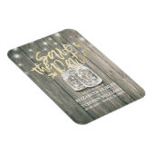 Magnet Flexible Mariage Enregistrer La Date Bois Mason Jar String  (Côté Droit)