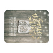Magnet Flexible Mariage Enregistrer La Date Bois Mason Jar String  (Horizontal)