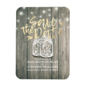 Magnet Flexible Mariage Enregistrer La Date Bois Mason Jar String  (Vertical)