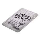 Magnet Flexible Mariage Enregistrer La Date Champagne Verres Bois  (Côté Gauche)