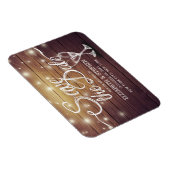 Magnet Flexible Mariage Enregistrer La Date Champagne Verres Bois  (Côté Droit)