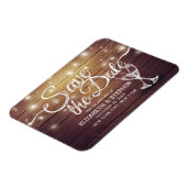 Magnet Flexible Mariage Enregistrer La Date Champagne Verres Bois  (Côté Gauche)