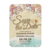 Magnet Flexible Mariage Enregistrer La Date Été Sandy Beach Starfi (Vertical)