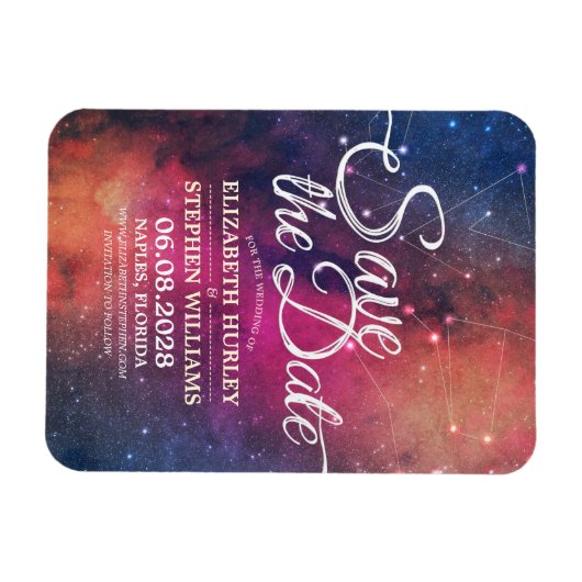 Magnet Flexible Mariage Enregistrer La Date Galaxy Nebula Constell (Horizontal)