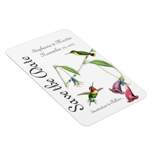 Magnet Flexible Mariage Enregistrer la date Hummingbirds Oiseaux F (Côté Droit)