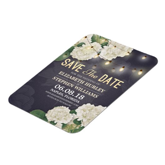 Magnet Flexible Mariage Enregistrer La Date Hydrangea String Light (Côté Gauche)