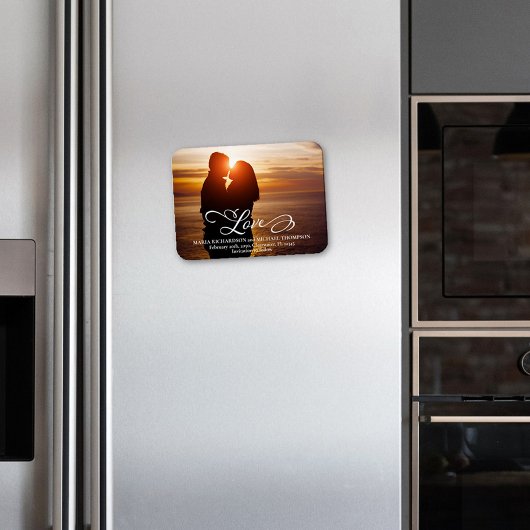 Magnet Flexible Mariage Enregistrer la date Love Script photo