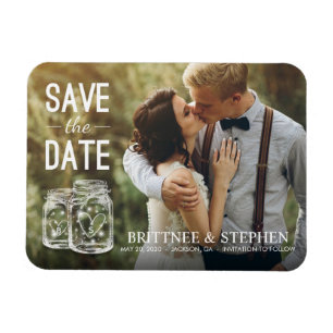 Magnet Flexible Mariage Enregistrer La Date Mason Jar Light Photo
