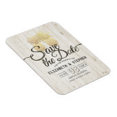 Magnet Flexible Mariage Enregistrer La Date Or Ananas Bois Rustiqu (Côté Droit)