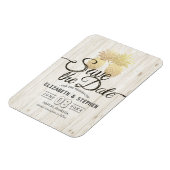 Magnet Flexible Mariage Enregistrer La Date Or Ananas Bois Rustiqu (Côté Gauche)
