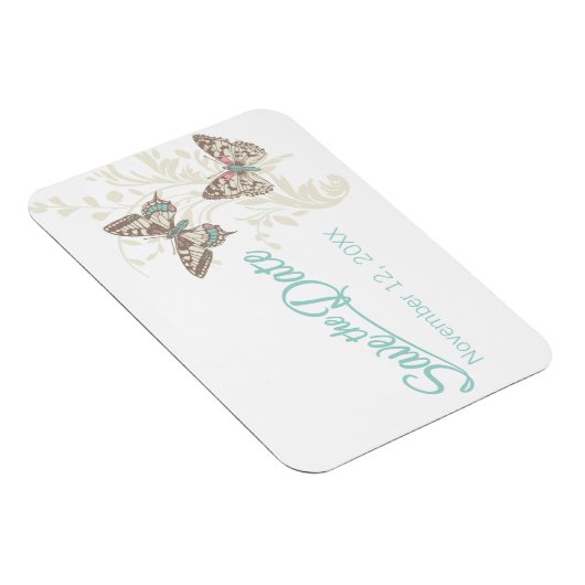Magnet Flexible Mariage enregistrer la date papillons aimant (Côté Droit)