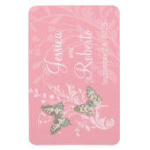 Magnet Flexible Mariage enregistrer la date papillons aimant rose (Vertical)