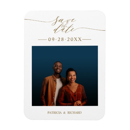 Magnet Flexible Mariage Enregistrer La Date Photo (Vertical)