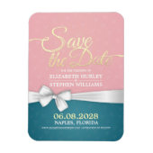 Magnet Flexible Mariage Enregistrer La Date Pink Bleu Or Blanc Rub (Vertical)