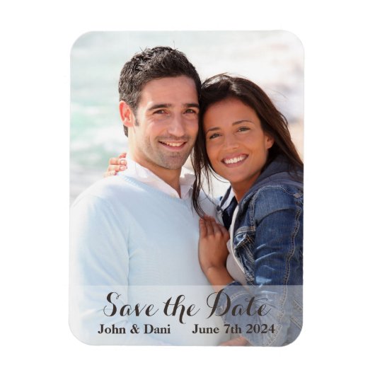 Magnet Flexible Mariage Enregistrer la date - Script simple (Vertical)