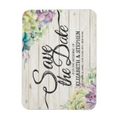 Magnet Flexible Mariage Enregistrer La Date Succulent Plante Rusti (Vertical)