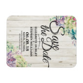Magnet Flexible Mariage Enregistrer La Date Succulent Plante Rusti (Horizontal)