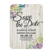 Magnet Flexible Mariage Enregistrer La Date Succulent Plante Rusti (Vertical)