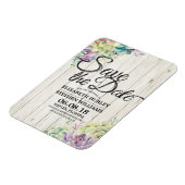 Magnet Flexible Mariage Enregistrer La Date Succulent Plante Rusti (Côté Gauche)