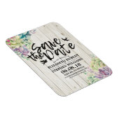 Magnet Flexible Mariage Enregistrer La Date Succulent Plante Rusti (Côté Droit)