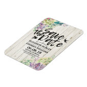 Magnet Flexible Mariage Enregistrer La Date Succulent Plante Rusti (Côté Gauche)