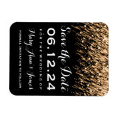 Magnet Flexible Mariage Enregistrer La Date Tombant Étoiles Or (Horizontal)