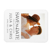 Magnet Flexible Mariage Enregistrer l'aimant de la date avec photo (Horizontal)