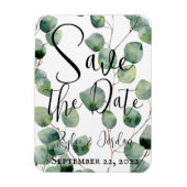 Magnet Flexible Mariage Eucalyptus Enregistrer L'Aimant Date (Vertical)