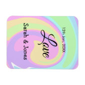 Magnet Flexible Mariage fiançailles couple coloré bohpattern (Horizontal)