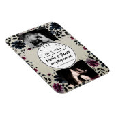 Magnet Flexible Mariage Fleur Bleu Minuit Bourgogne Amande (Côté Droit)