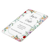 Magnet Flexible Mariage fleur sauvage Enregistrer la date (Côté Gauche)