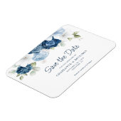 Magnet Flexible Mariage floral bleu Dusty moderne Enregistrer la d (Côté Gauche)