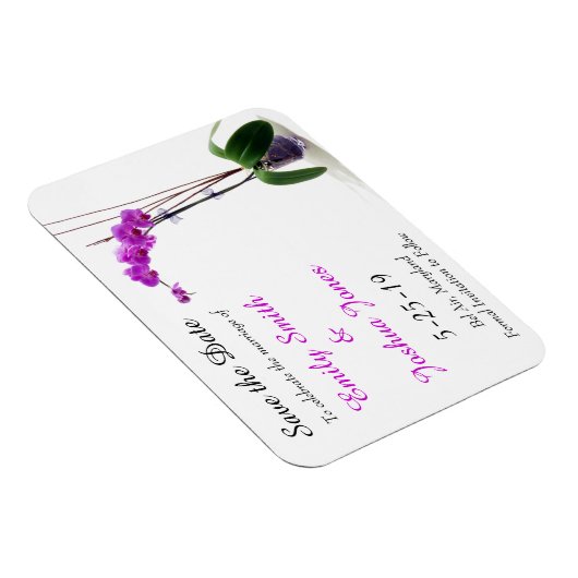 Magnet Flexible Mariage floral de l'orchidée rose violet Enregistr (Côté Droit)