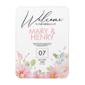 Magnet Flexible Mariage floral élégant rose simple enregistrer la  (Vertical)