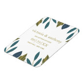 Magnet Flexible Mariage Floral Feuille Rustique Enregistrer La Dat (Côté Gauche)
