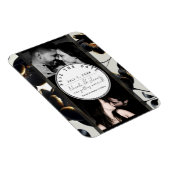 Magnet Flexible Mariage Floral Noir & Or Save the Date Greige (Côté Droit)