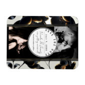 Magnet Flexible Mariage Floral Noir & Or Save the Date Greige (Horizontal)