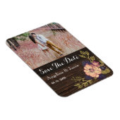 Magnet Flexible Mariage Floral Rustique Enregistrer La Date Invita (Côté Droit)